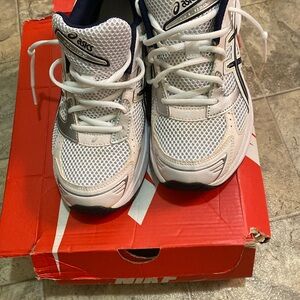 ASICS Kids' White and Black Running Shoes